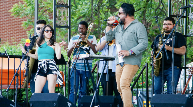 band playing on stage